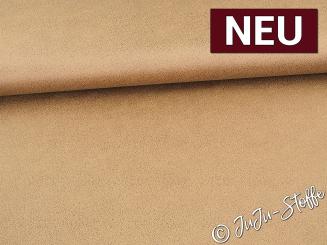 Wildlederimitat Stretch Foliendruck camel Oeko-Tex® 