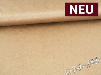 Wildlederimitat Stretch Foliendruck hellbraun Oeko-Tex® 