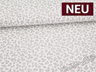 Musselin Blümchen taupe Oeko-Tex® 