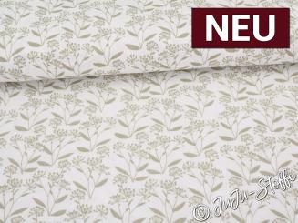 Musselin Wiesenblumen taupe Oeko-Tex® 