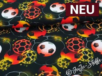 Jersey Glitzerpüppi Fussball schwarz/rot/gold Oeko-Tex® 