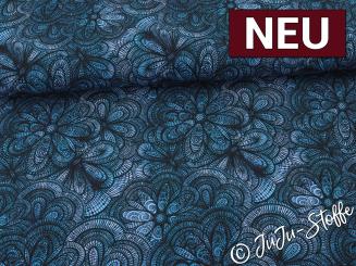 Jersey Mandala Fräulein von Julie blau Oeko-Tex® 