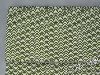 Baumwolle Muscheldesign olivgrün Öko-Tex 