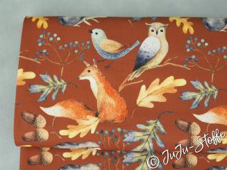 Baumwoll Popeline Happy Animals terra Öko-Tex 