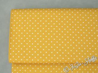 Baumwolle Punkte gelb Öko-Tex 