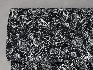 French Terry Flowers by Cherry Picking schwarz Öko-Tex 