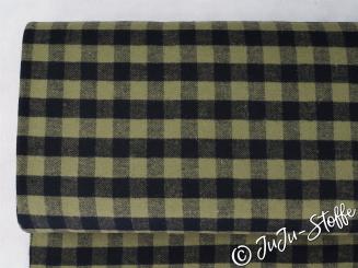 Baumwolle Flanell Karo khaki 
