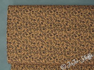 Baumwolle Popeline Blätter peach Öko-Tex 