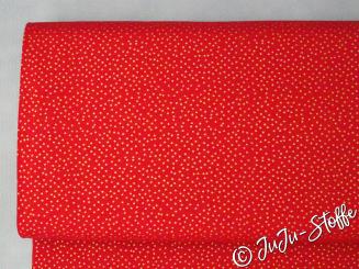 Baumwolle Goldpünktchen rot Öko-Tex 