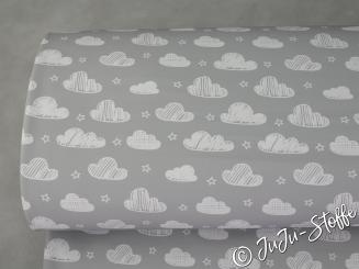 Softshell Wolken grau Öko-Tex 