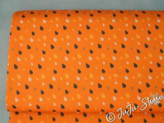 Baumwolle Popeline Tropfen kürbis Öko-Tex 