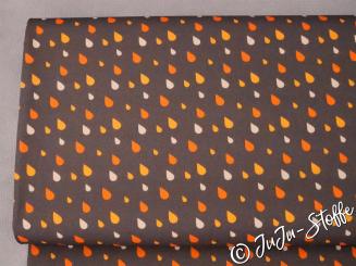 Baumwolle Popeline Tropfen taupe Öko-Tex 