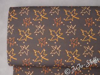 Baumwolle Popeline Ahornblätter Öko-Tex 