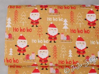 Baumwolle HO HO HO curry Öko-Tex 