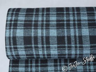 Baumwolle Flanell Karo blau Öko-Tex 