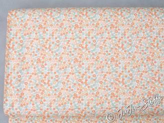 Baumwolle Popeline Miniblumen apricot 