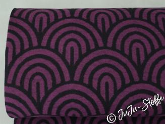 Strickstoff Jacquard Regenbögen pflaume Öko-Tex 