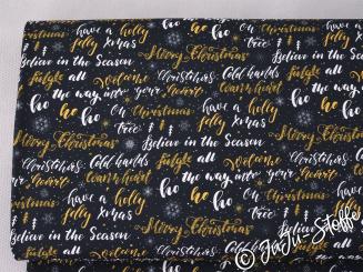 Baumwolle Schrift schwarz Öko-Tex 