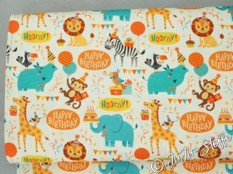 Baumwolle Happy Birthday Öko-Tex 