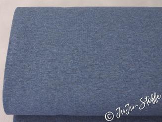 French Terry uni blau meliert Öko-Tex 