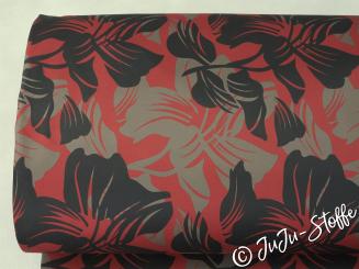 Softshell Blätter rot Öko-Tex 