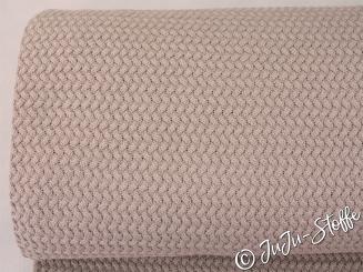 Strickstoff Flechtmuster taupe 