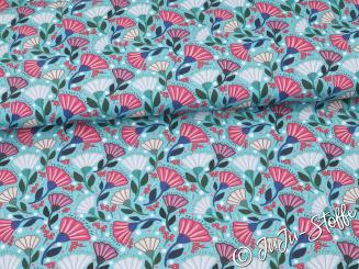 Canvas Garden Stories Fächerblume türkis by Emjo Design 