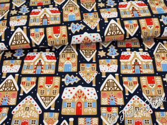 French Terry Lebkuchenhäuser navy Öko-Tex 