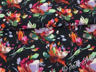 Viskose abstrakte Blumen Öko-Tex 