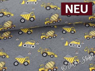 Sweat Baufahrzeuge grau Oeko-Tex® 