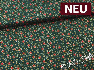 Baumwolle Metallic Sterne grün Oeko-Tex® 