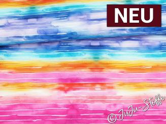 Jersey Streifen Regenbogen Oeko-Tex® 