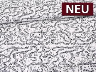 Baumwolle Musik weiß Oeko-Tex® 