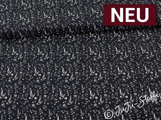 Baumwolle Musik schwarz Oeko-Tex® 