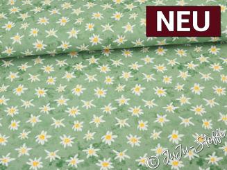Jersey Alpenliebe by Mrs. Mint Design Edelweiß grün Oeko-Tex® 