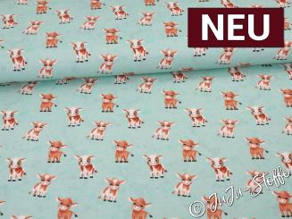 Jersey Alpenliebe by Mrs. Mint Design Kühe mint Oeko-Tex® 