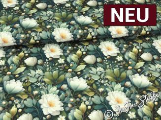 Oxfordgewebe Outdoor Flowing Bloom by Sarah Mariam Blumen grün Oeko-Tex® 