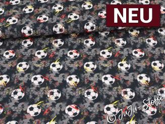 Baumwolle Fußball schwarz/rot/gelb Oeko-Tex® 