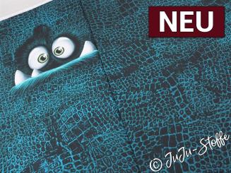 French Terry Panel Monsta türkis by Thorsten Berger Oeko-Tex® 