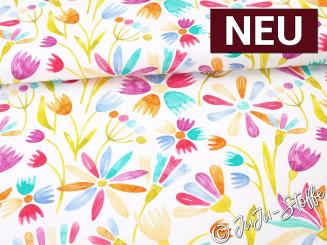 Jersey Blumen weiß Flowerpop by Hip Som Hap 