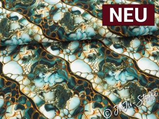 French Terry Flowing Bloom by Sarah Mariam Marmor schwarz Oeko-Tex® 