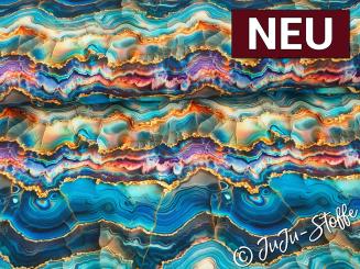 French Terry Flowing Bloom by Sarah Mariam Achat blau Oeko-Tex® 