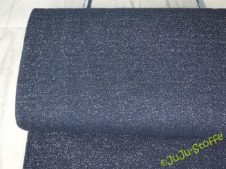 Bündchen Glitzer dunkelblau silber Öko-Tex 