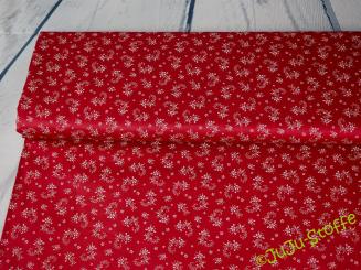 Baumwollsatin Streublumen dunkelrot Öko-Tex 