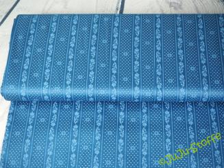 Baumwollsatin Streifen und Punkte blau Öko-Tex 
