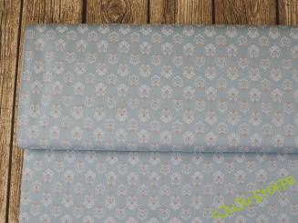 Baumwollsatin Blumenherzen hellblau Öko-Tex 