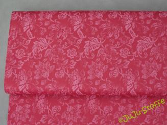 Baumwollsatin Blättermeer koralle Öko-Tex 