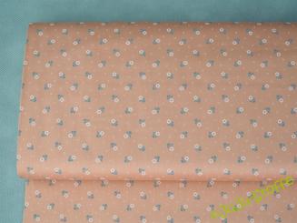 Baumwollsatin Blümchen lachs Öko-Tex 