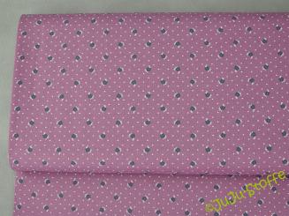 Baumwolle Blumen und Punkte altrosa Öko-Tex 