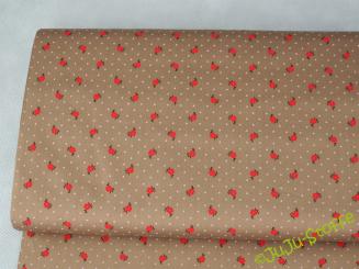 Baumwollsatin Blümchen taupe Öko-Tex 